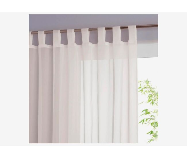Visillo trabillas cristal gris 140x250cm