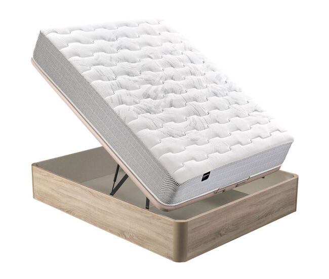 Colchón pocketlight 8k pikolin de muelles ensacados adapt-tech y canapé natural 180x200cm
