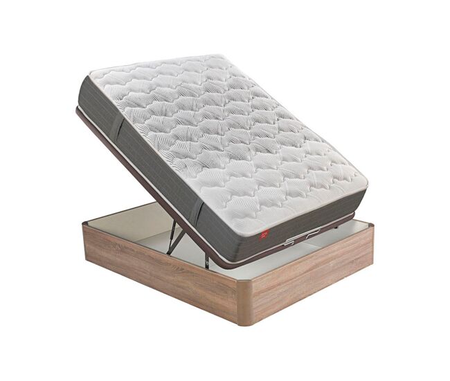 Colchón dreamlight 8k pikolin de muelles de hilo continuo normablock y canapé blanco 180x200cm