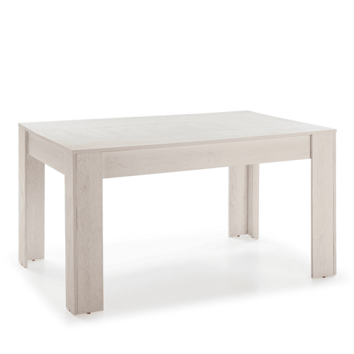 Mesa de jantar fixa Kloe 140 cm (C) x 90 cm (L) x 76 cm (A), acabamento branco