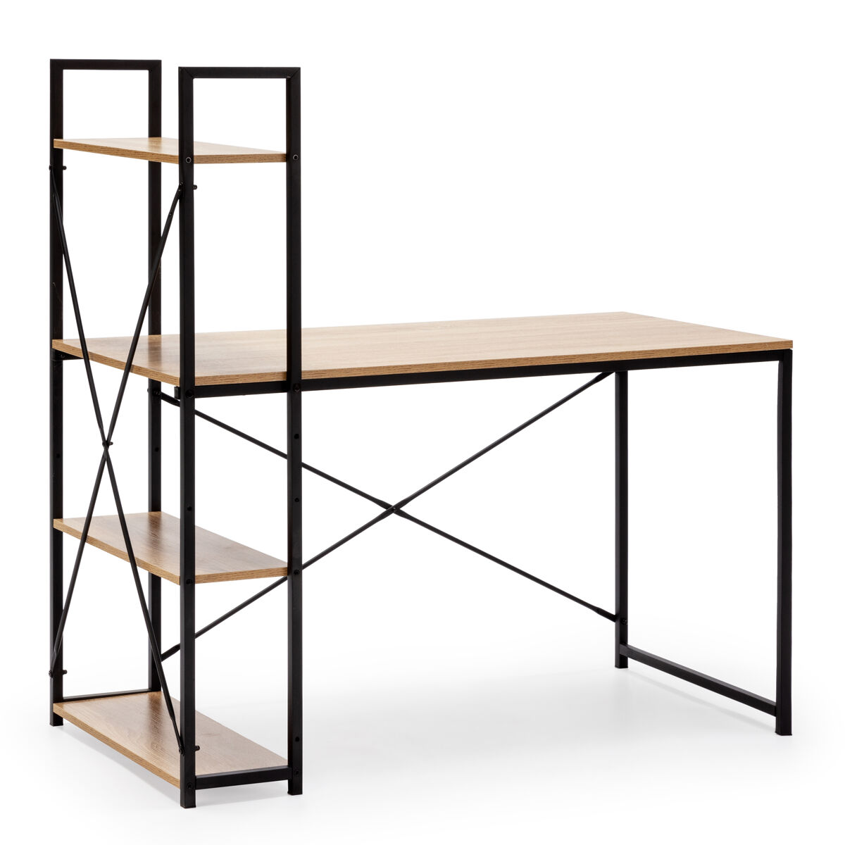 Mesa de escritorio Lidia 3 estantes negro