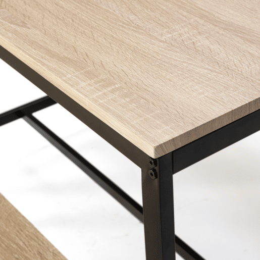 Conjunto de mesa e 2 bancos Lisboa, sala de jantar ou cozinha, mesa 110 x 70 x 75 cm, estrutura metálica