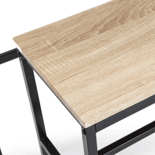 Conjunto de mesa e 2 bancos Lisboa, sala de jantar ou cozinha, mesa 110 x 70 x 75 cm, estrutura metálica