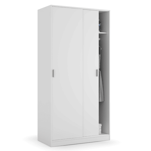 Roupeiro roupeiro Madrid 2 portas de correr Branco Cor 100 cm Largura 50 cm Profundidade 200 cm Altura