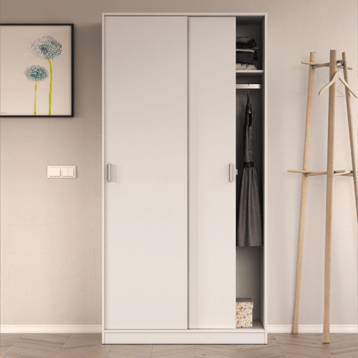 Roupeiro roupeiro Madrid 2 portas de correr Branco Cor 100 cm Largura 50 cm Profundidade 200 cm Altura