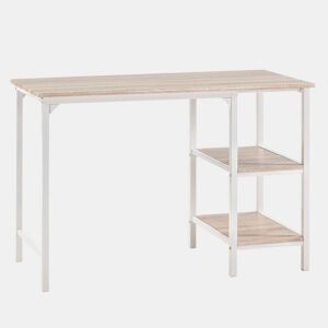 Mesa de escrita Colón Branco, 2 prateleiras, 110 x 55 x 76 cm