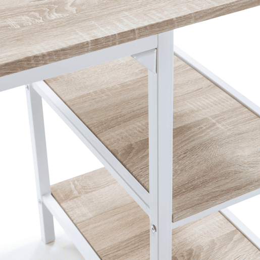 Mesa de escrita Colón Branco, 2 prateleiras, 110 x 55 x 76 cm