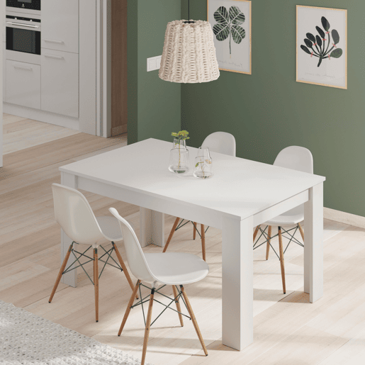 Mesa extensível Fani Cor branca, Mesa de jantar, 140190 (L) 90 (P) 78 (A) cm