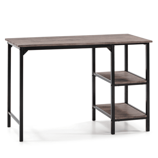 Mesa de secretária Colón Preto, 2 prateleiras, 110 x 55 x 76 cm