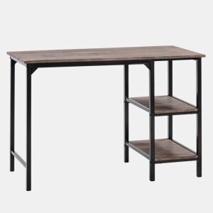 Mesa de secretária Colón Preto, 2 prateleiras, 110 x 55 x 76 cm