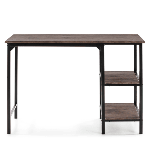 Mesa de secretária Colón Preto, 2 prateleiras, 110 x 55 x 76 cm