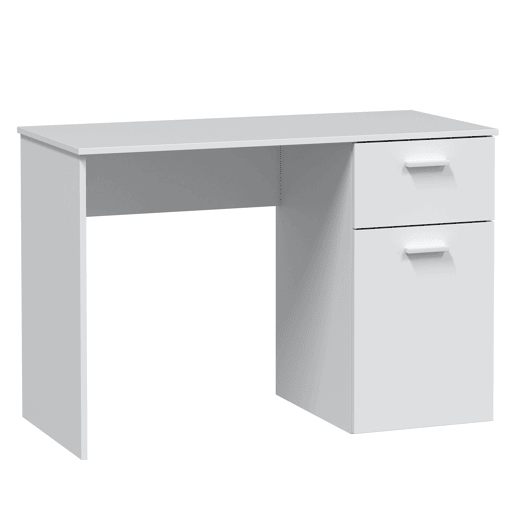 Mesa de escrita Huelva 1 porta 1 gaveta branca, 108 cm