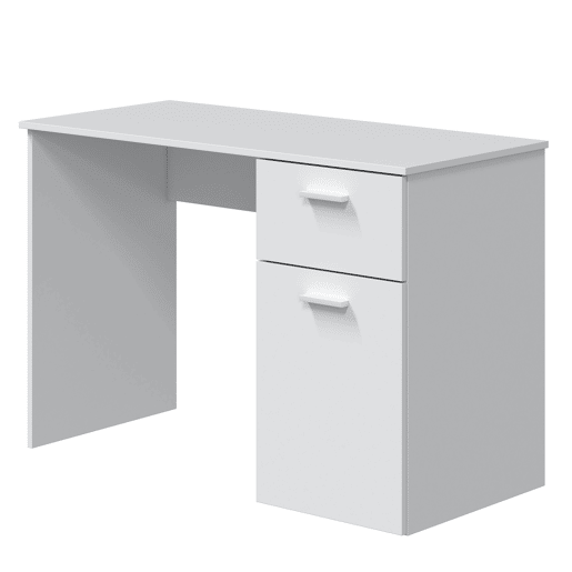 Mesa de escrita Huelva 1 porta 1 gaveta branca, 108 cm