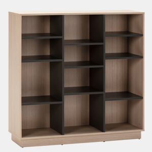 Estante Vigo 110x110 cm, Estante de escritório, Cor CarvalhoCinza, 110 x 33 x 110cm, 110 x 33 x 110cm