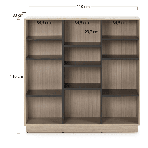 Estante Vigo 110x110 cm, Estante de escritório, Cor CarvalhoCinza, 110 x 33 x 110cm, 110 x 33 x 110cm Estante Vigo 110x110 cm, Estante de escritório, Cor CarvalhoCinza, 110 x 33 x 110cm, 110 x 33 x 110cm