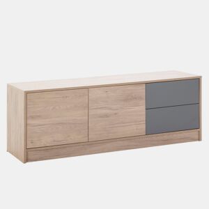 Móvel TV Panama 2 gavetas 2 portas, cor madeiracinza, 136 cm Largura 40 cm Profundidade 51 cm Altura