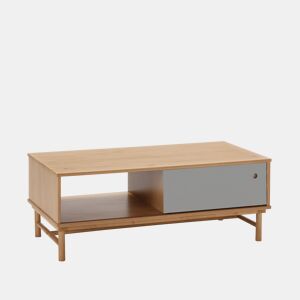 Mesa de centro Magnus 1 porta de correr e 1 de abrir, madeira maciça, 110 x 55 x 42 cm