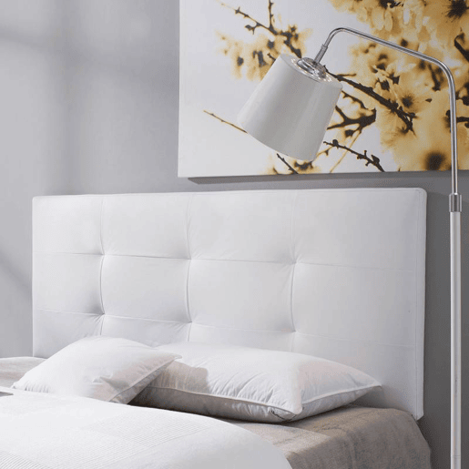 Cabeceira Estofada Carla 150x60 cm Branco, Acolchoada com Espuma, 8 cm de Espessura, Inclui Ferragens para Pendurar