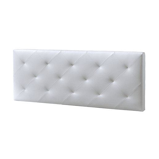Cabeceira estofada Rombo 160x60 cm Branco, acolchoada com espuma, 8 cm de espessura, incluindo ferragens para pendurar