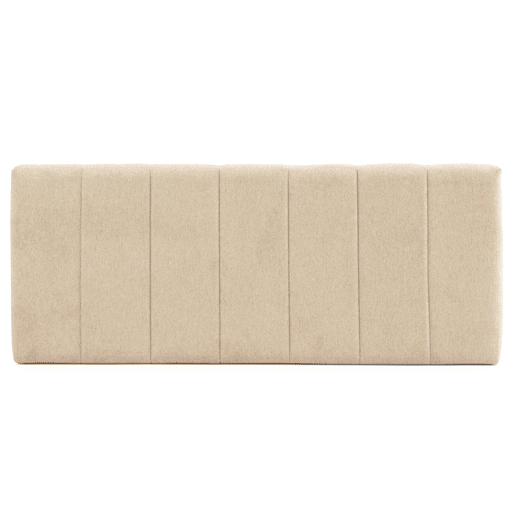 Cabeceira estofada Creta 160x60 cm Bege, almofadada com espuma, bordado vertical, 8 cm de espessura, incluindo ferragens para pendurar