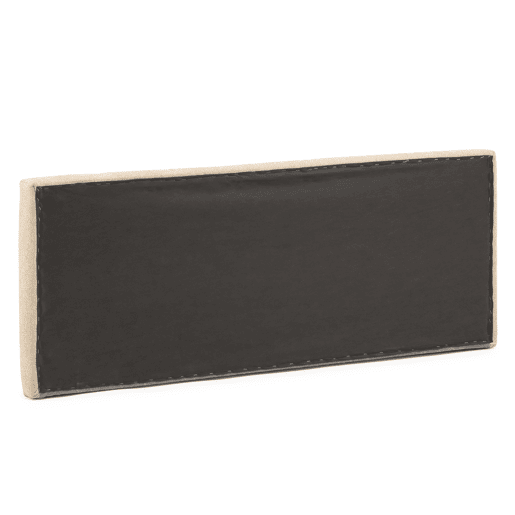 Cabeceira estofada Creta 160x60 cm Bege, almofadada com espuma, bordado vertical, 8 cm de espessura, incluindo ferragens para pendurar