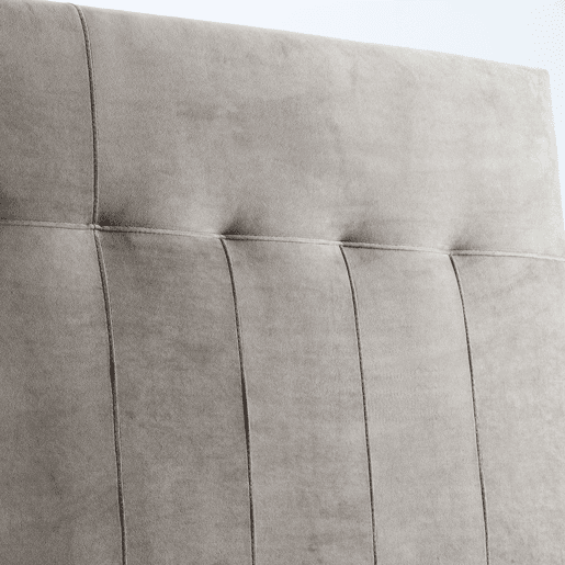 Cabeceira Estofada Nápoles 160x100 cm Cinza, para Cama 135, Veludo, Pernas de Madeira, Acessórios Incluídos