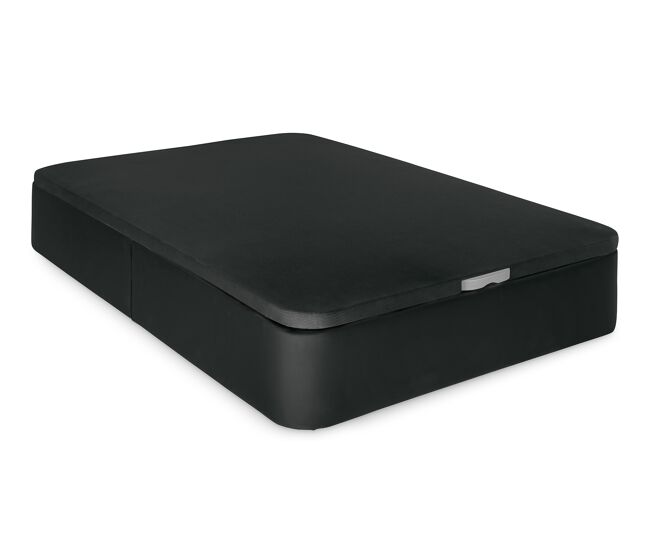 Pack de canapé polipiel negro + colchón viscoelástico