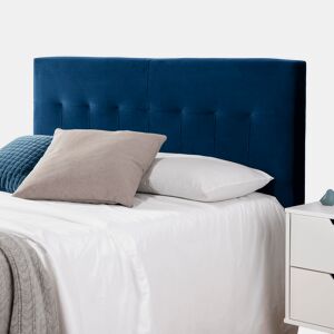 Cabeceira Estofada Nápoles 160x100 cm Azul, para Cama 135, Veludo, Pernas de Madeira, Acessórios Incluídos