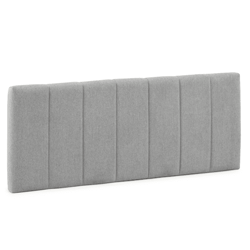Cabeceira estofada Creta 160x60 cm cinzenta, almofadada com espuma, bordado vertical, 8 cm de espessura, ferragens para pendurar incluídas