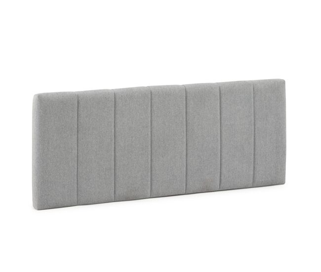 Cabecero tapizado creta 160x60 cm color gris, acolchado con espuma, bordado vertical, 8 cm de grosor, incluye herrajes para colgar
