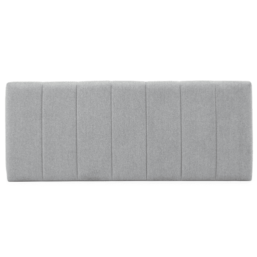 Cabeceira estofada Creta 160x60 cm cinzenta, almofadada com espuma, bordado vertical, 8 cm de espessura, ferragens para pendurar incluídas