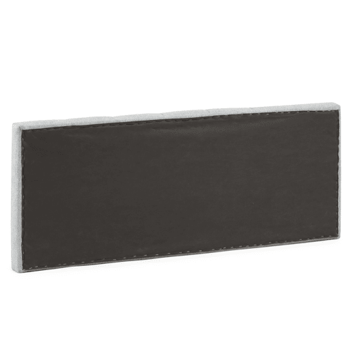 Cabeceira estofada Creta 160x60 cm cinzenta, almofadada com espuma, bordado vertical, 8 cm de espessura, ferragens para pendurar incluídas
