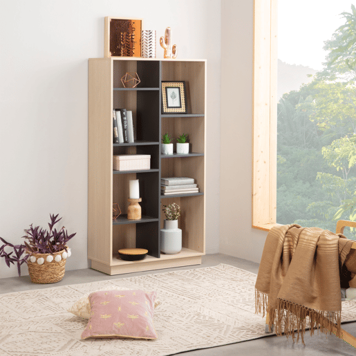 Estante Vigo 150x80 cm, Estante de escritório, CarvalhoCinza, 80 x 33 x 150 cm