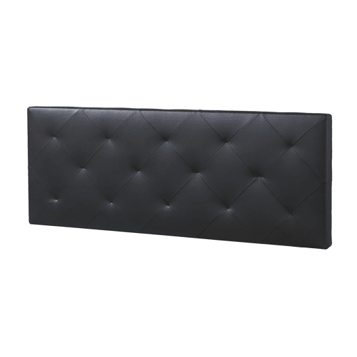 Cabeceira estofada Rombo 150x60 cm preta, almofadada com espuma, 8 cm de espessura, inclui ferragens para pendurar
