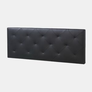 Cabeceira estofada Rombo 150x60 cm preta, almofadada com espuma, 8 cm de espessura, inclui ferragens para pendurar