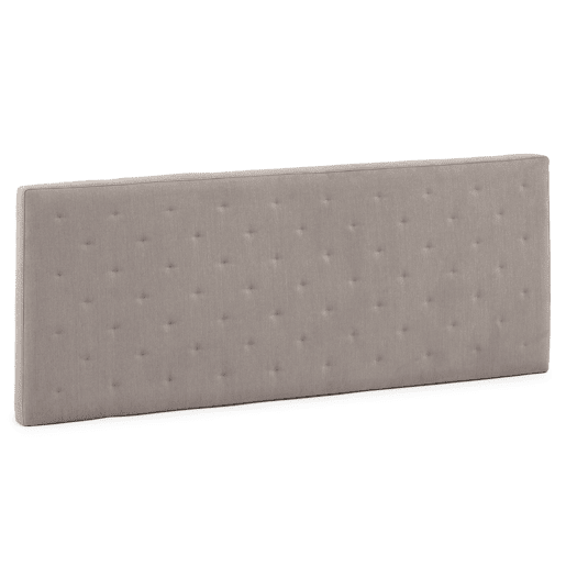 Cabeceira estofada Malta 160x60 cm cinzenta, almofadada com espuma, bordada com efeito acolchoado, 8 cm de espessura, incluindo ferragens para pendurar