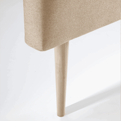 Cabeceira estofada Oslo 150x100 cm, capitone em tecido bege, 8 cm de profundidade