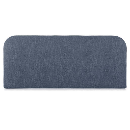 Cabeceira Estofada Saona 140x60 cm Cor Azul, Almofadada com Espuma, para Cama de 135 cm, Com Botões, Espessura de 8 cm, Inclui Ferragens para Pendurar