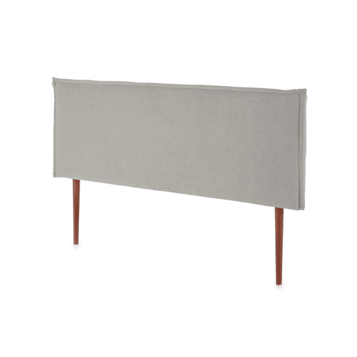 Cabeceira estofada Berlim 150x100 cm, tecido cinzento, 8 cm de profundidade, incl. ferragens para pendurar