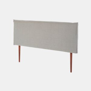 Cabeceira estofada Berlim 150x100 cm, tecido cinzento, 8 cm de profundidade, incl. ferragens para pendurar