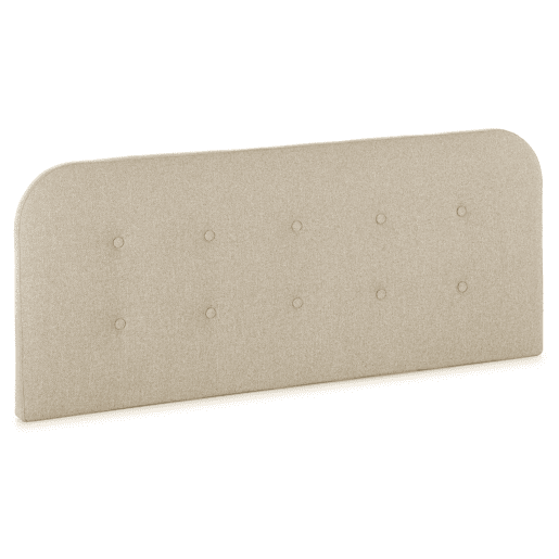 Cabeceira estofada Saona 140x60 cm Bege, almofadada com espuma, para cama de 135 cm, tufada com botões, 8 cm de espessura, incluindo ferragens para pendurar
