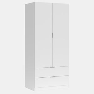 Roupeiro Nico 2 Portas e 2 Gavetas Branco, 81 cm Largura 52 cm Profundidade 180 cm Altura