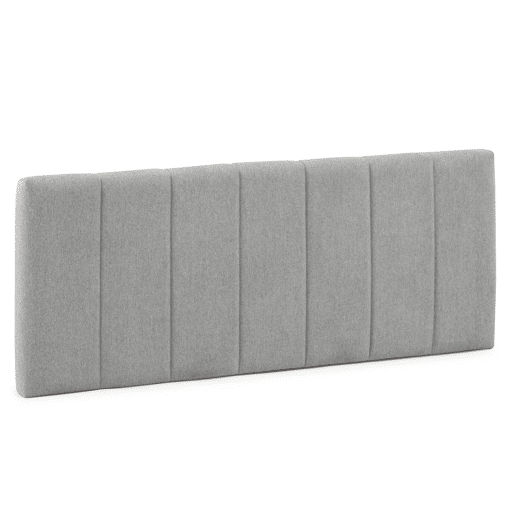 Cabeceira Estofada Creta 140x60 cm Cor Cinzenta, para Cama 135, Almofadada com Espuma, Bordado Vertical, 8 cm de Espessura, Inclui Ferragens para Pendurar