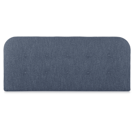 Cabeceira estofada Saona 150x60 cm Cor azul, almofadada com espuma, botões acolchoados, 8 cm de espessura, ferragens para pendurar incluídas