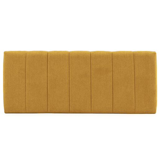 Cabeceira estofada Creta 160x60 cm cor mostarda, acolchoada com espuma, bordado vertical, 8 cm de espessura, incluindo ferragens para pendurar