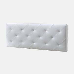 Cabeceira estofada Rombo 140x60 cm Branco, acolchoada com espuma, 8 cm de espessura, incluindo ferragens para pendurar