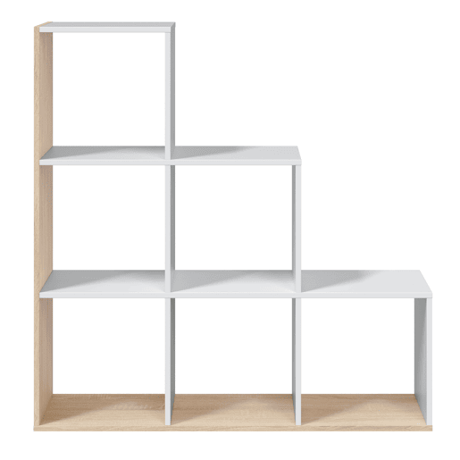 Estela Bookcase BrancoCarvalho, para sala de estar, sala de jantar ou escritório, 108 x 28 x 110cm