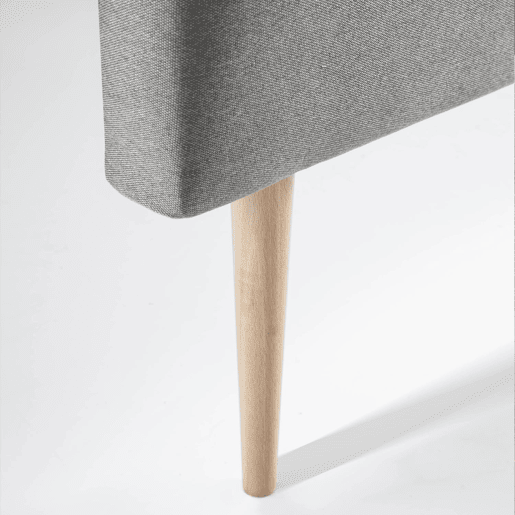 Cabeceira estofada Oslo 90x100 cm, capitone em tecido cinzento, 8 cm de profundidade