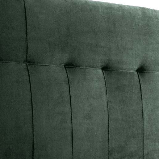 Cabeceira Estofada Nápoles 160x100 cm Verde, para Cama 135, Veludo, Pernas de Madeira, Acessórios Incluídos