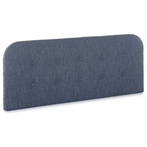 Cabeceira estofada Saona 160x60 cm Azul, acolchoada com espuma, botões acolchoados, 8 cm de espessura, incluindo ferragens para pendurar